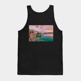 The sunrise at the old port in the Chora of Skiathos island, Greece Tank Top